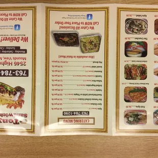 menu, sushi and sashimi