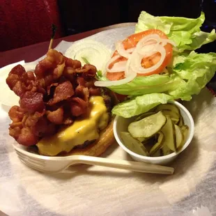 Burger with bacon. Yummy!
