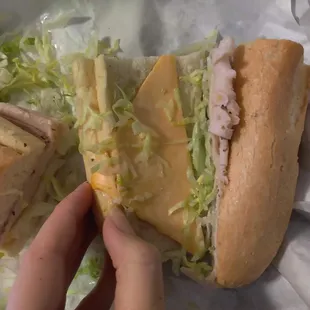 American cheese, skimped the mayo