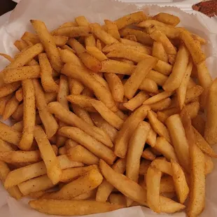french fries in a styrofoam container