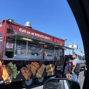 a food truck on a busy street