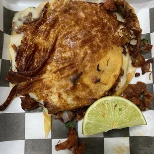 Adobada Mulitas / small version of Grilled quesadilla  with your chose of meat