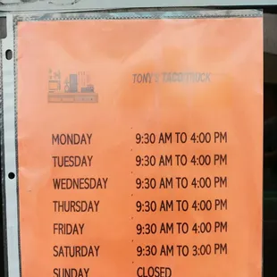 Hours as of April 2019