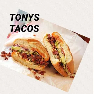 a sandwich cut in half