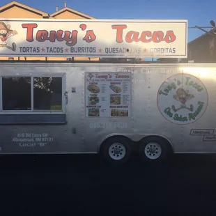 a food truck parked in front of a building