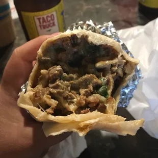 Delicious all meat burrito...best burrito from all the taco trucks around here