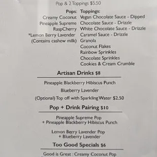 menu