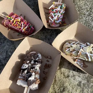 three different types of ice cream