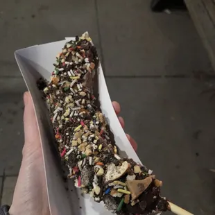 Small sized frozen banana