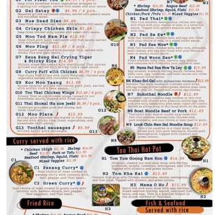 Menu as of Jan 2022