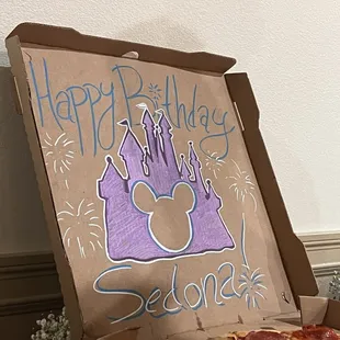 Custom message from the pizza vendor they use