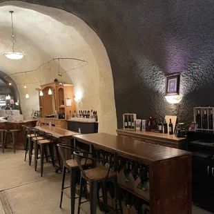 a wine tasting room