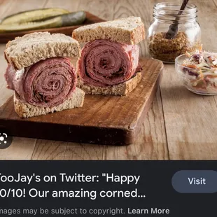 Advertised Hot Corned Beef Sandwich
