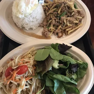 Pad Kra Pow Moo/Kai Sub Kai Dow