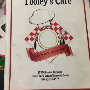 a menu for a restaurant