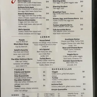 menu