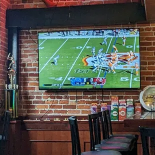 a television and bar