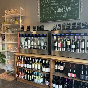 On tap wine selection for the evening