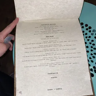 the menu