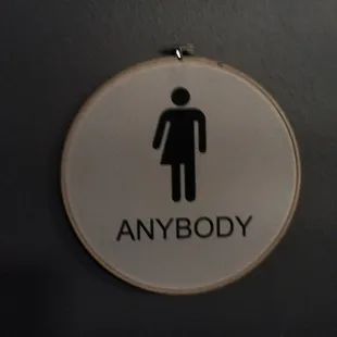 Hoorah for gender neutral restroom facilities - this icon was too neat not to snap a photo! Restroom is individual and spacious.