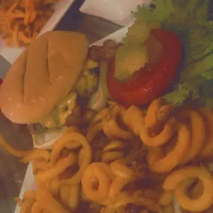 Bacon Cheesebueger &amp; Curly Fries