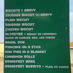 Breakfast Menu