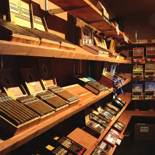 helves of cigars