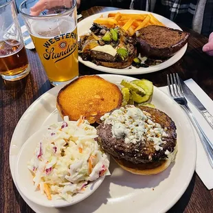 Blue Cheese Burger (front), Gourmet Burger (back)