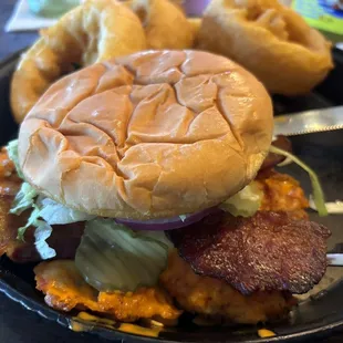 Buffalo chicken sandwich assembled!