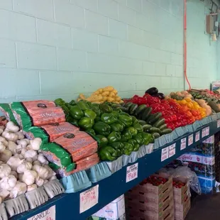 Stands of fresh fruits and veggies