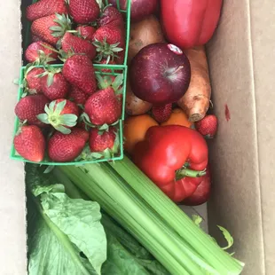 Combo box of fruit and veggies for $15
