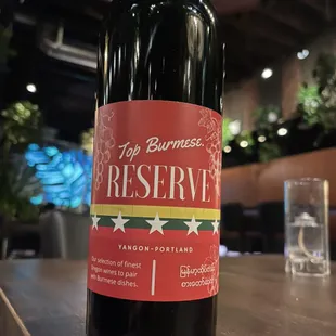 Top Burmese Wine.