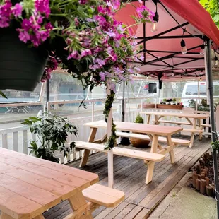 Expanded outdoor dining area at Top Burmese on NW 21st Ave. Portland.