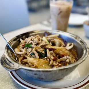 a bowl of food on a table