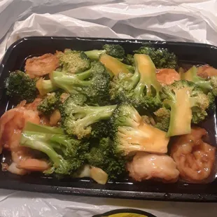 Plenty of shrimp underneath  Lacked flavor and needed more seasoning