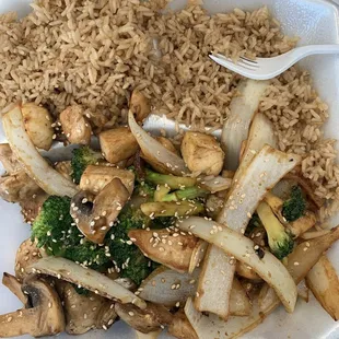 Hibachi chicken and fried rice
