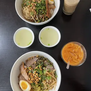 2xB + Thai iced tea and Vietnamese iced coffee