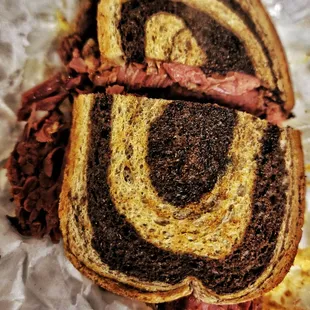 two halves of a sandwich