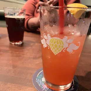 a drink with a straw in a glass