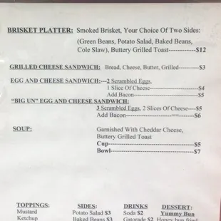 Menu. If you text him he will prepare your food for the time of pickup. No need to wait.