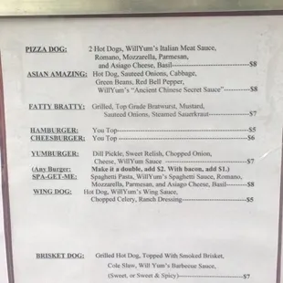menu