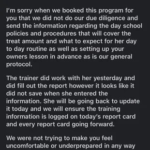 Emails between Top Dog Ranch and myself