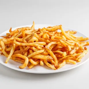 a plate of french fries