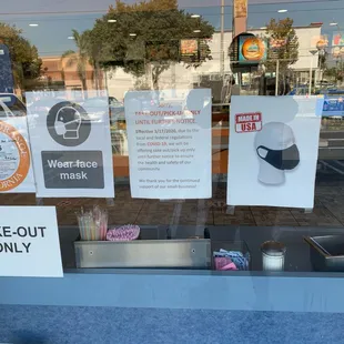 donuts in a store window