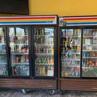 two refrigerated refrigerators