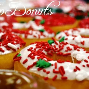 Christmas sprinkle donuts.