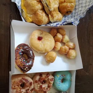 a variety of doughnuts and pastries