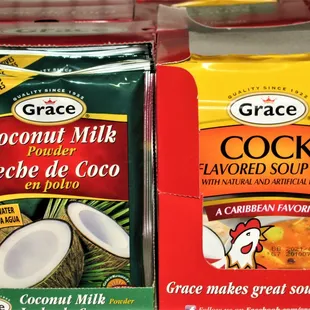 two packages of coconut milk