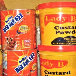 a variety of custard powders