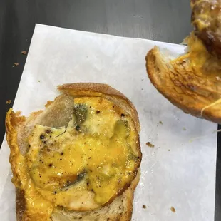 Inside the sausage and croissant Sausage, Egg &amp; Cheddar Croissant